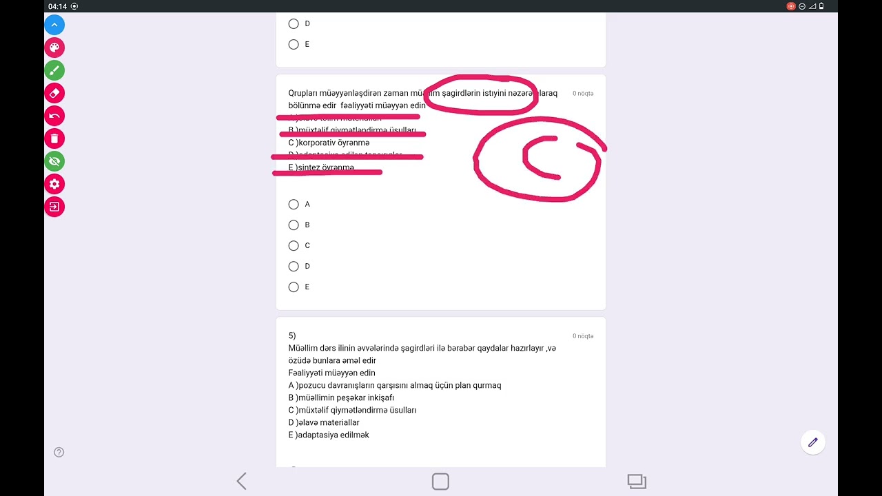İnkluziv Təhsil sınaq izahı