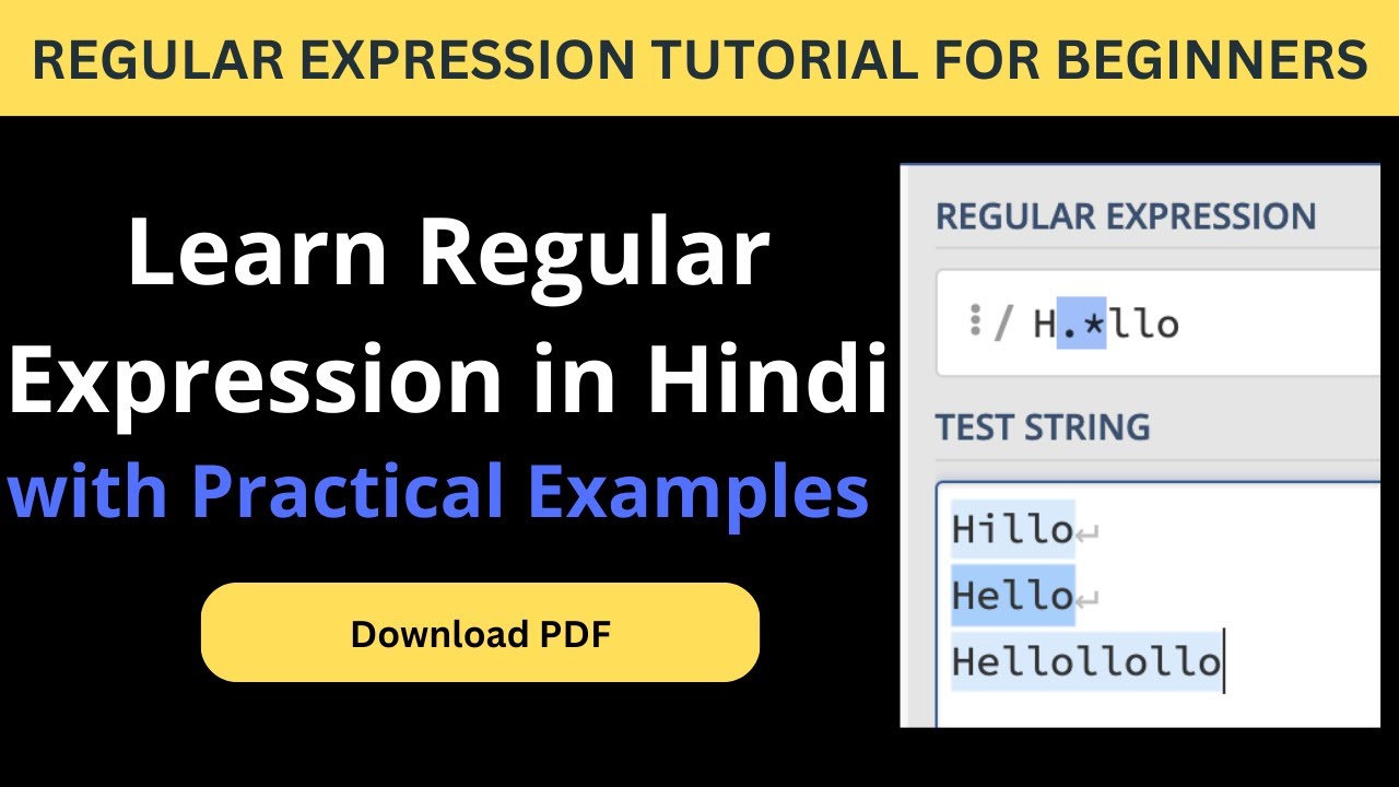 Regular Expression (regex, regexp) Tutorial for Beginners in Hindi | Regex with Practical Examples