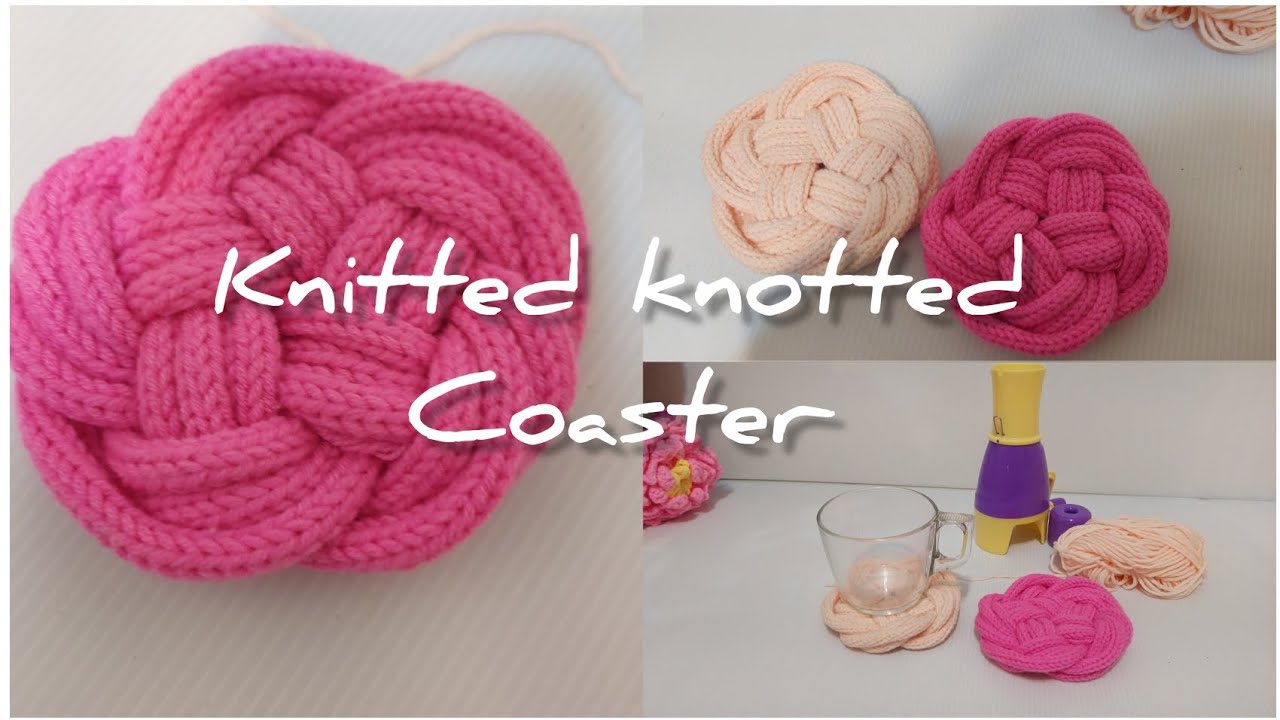 Knitted knotted Coaster #knitting #knot #diy #coaster #subscribe @VitaHandcraft