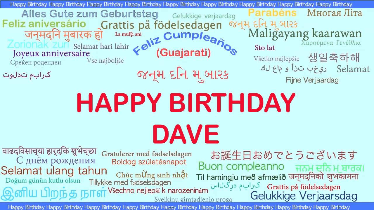 Dave   Languages Idiomas - Happy Birthday