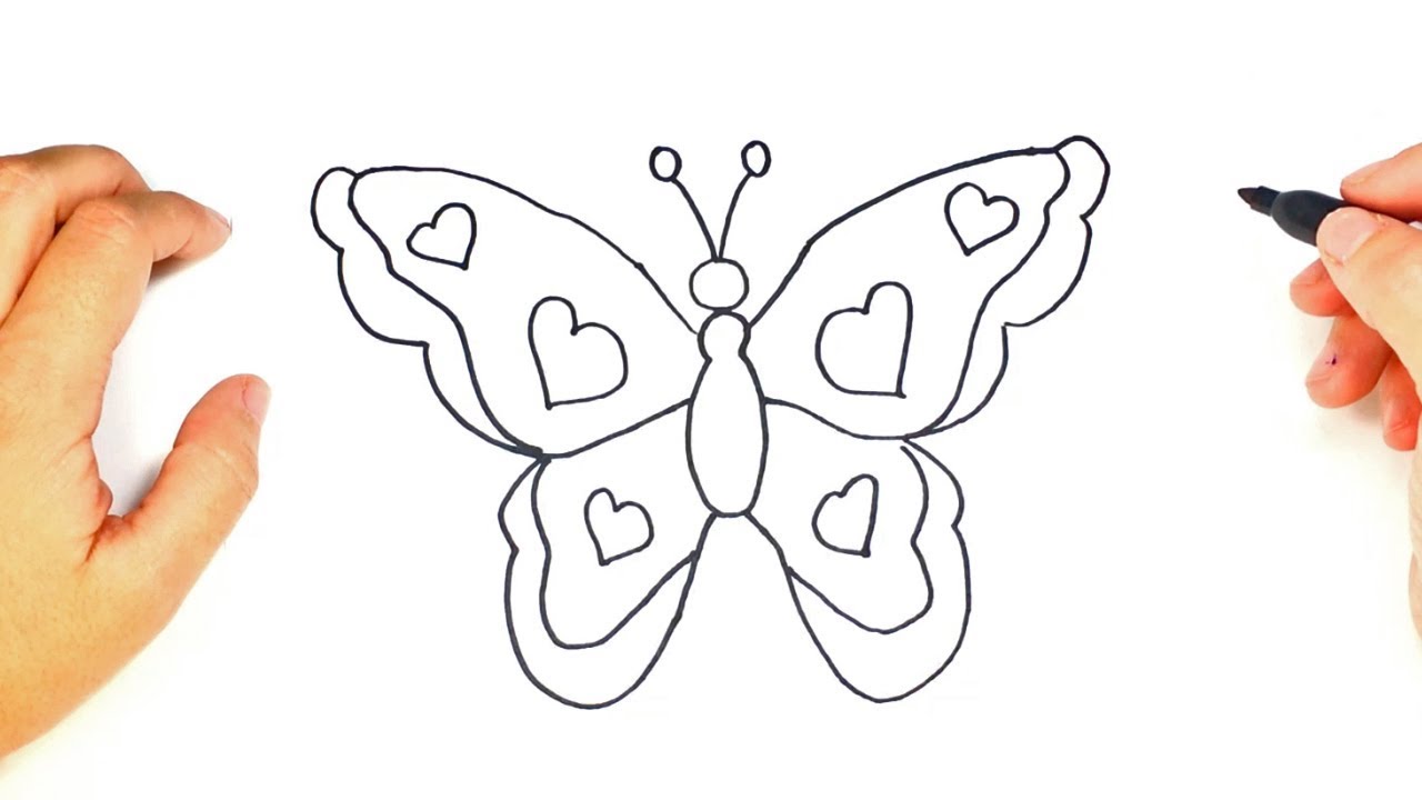 How to draw a Butterfly for Kids | Butterfly Easy Draw Tutorial