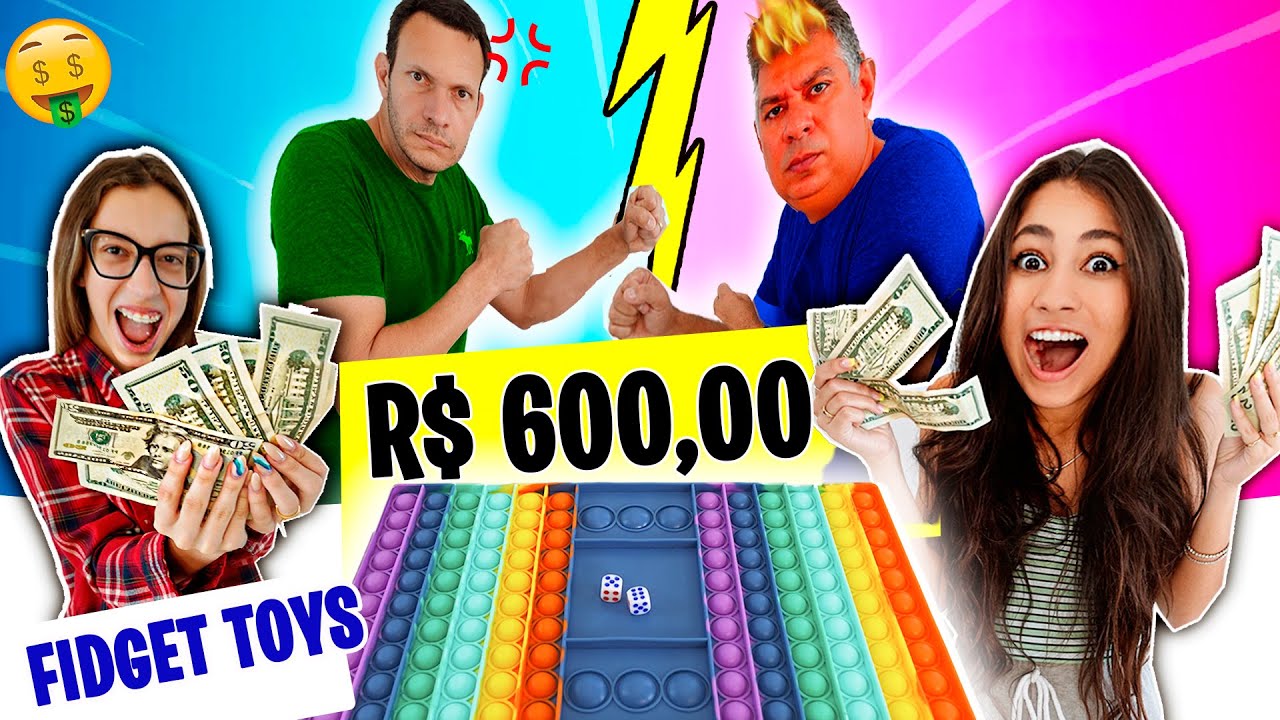600,00 DESAFIO DE FIDGET TOYS! 🤑😱 Pop it challenge Valendo DINHEIRO de VERDADE ft. FamilyFun5