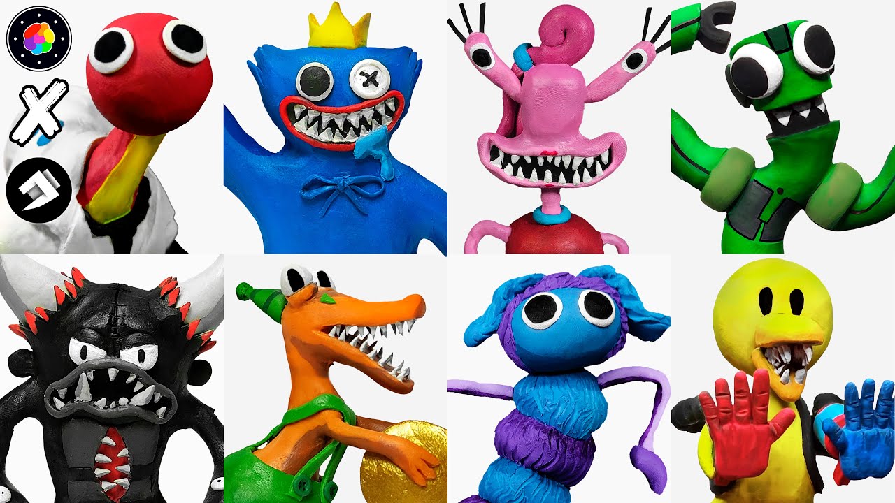 Como Hacer TODO Poppy Playtime X Rainbow Friends Esculturas de plastilina | PlastiVerse