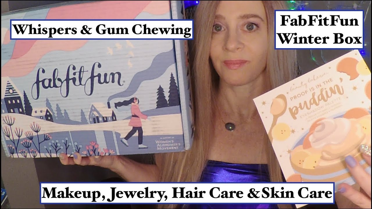 [ASMR] Распаковка коллекции FabFitFun Winter 2019 | Большой выбор косметических средств | Жевател...