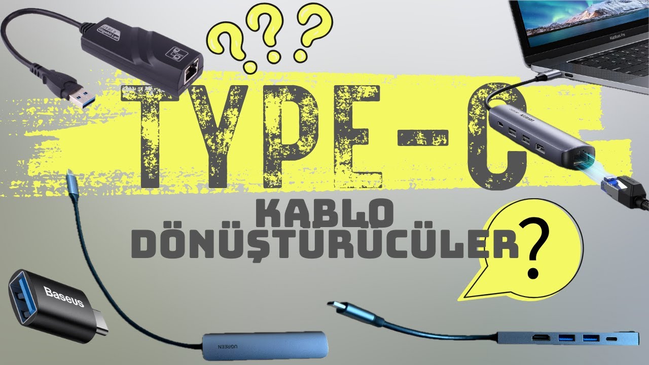 TYPE-C Hub Dönüştürücü | USB Kablolar | Almadan önce izleyin.