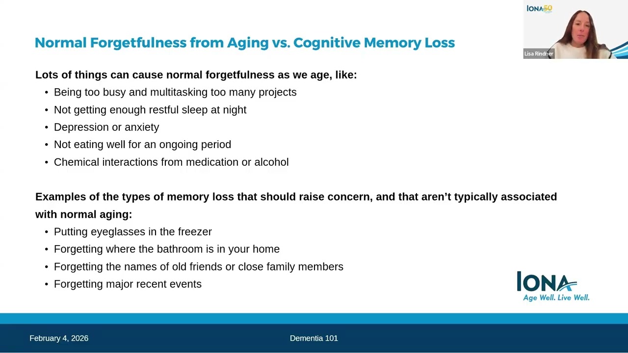 Dementia 101 Webinar - February 4, 2026