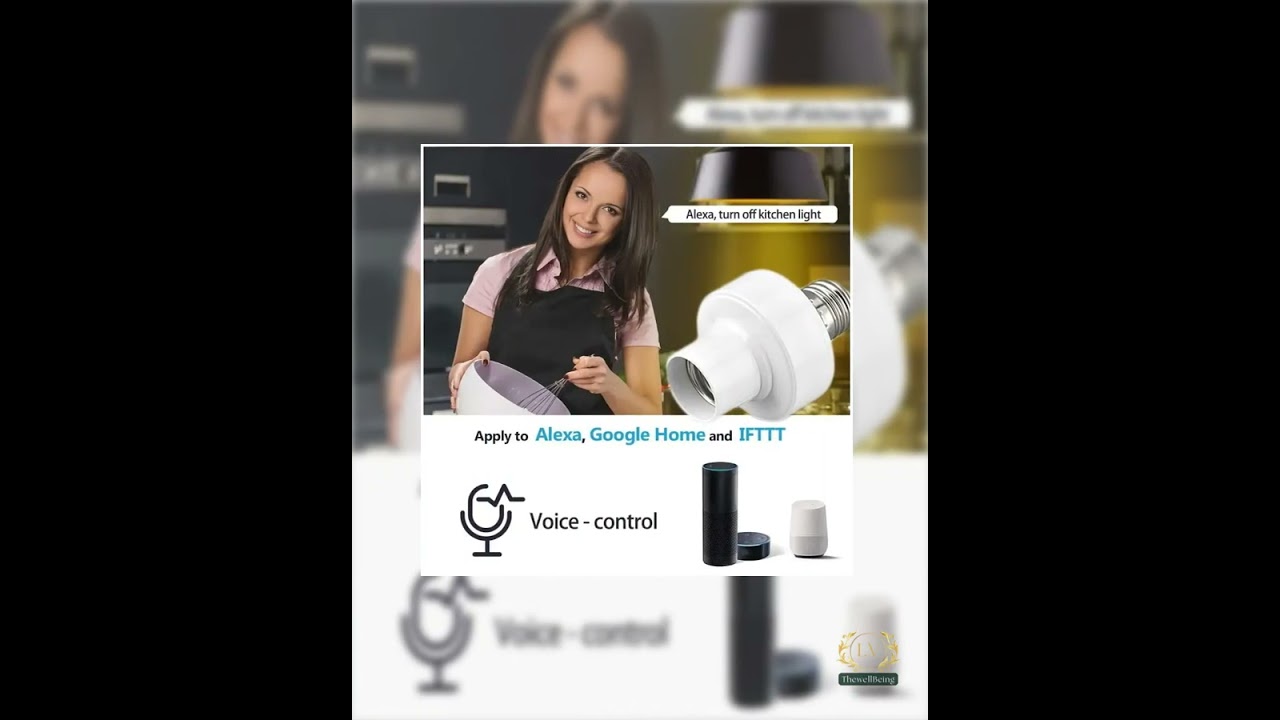 CORUI WiFi Smart Light Bulb Adapter E27/E26 &ndash; Voice Control with Alexa & Google Home, Works with ...