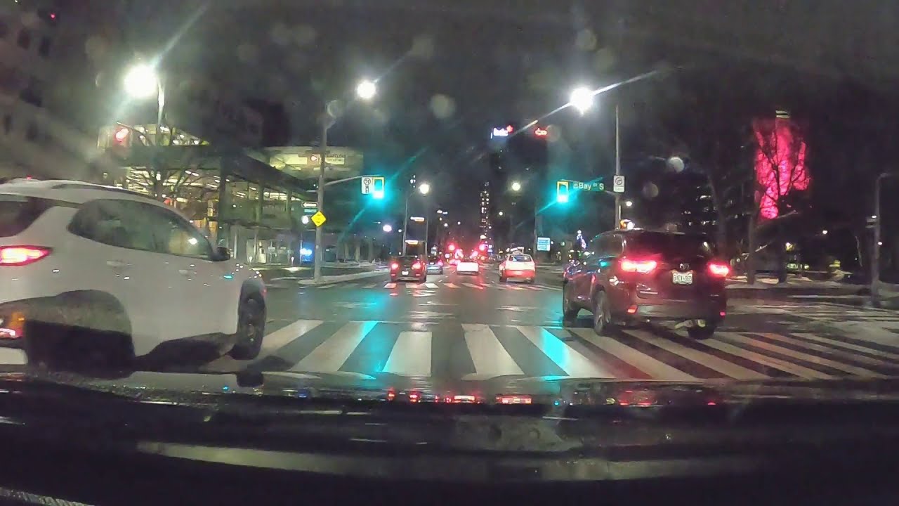 Driving at Night Downtown - Hamilton City on Christmas 4K Canada🇨🇦