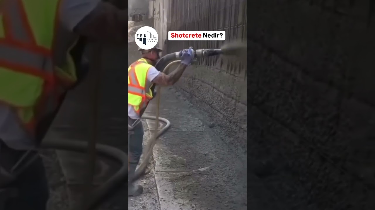 🎯Shotcrete (P&uuml;sk&uuml;rtme Beton) nedir? A&ccedil;ıklamada 👇#construction #machine #architecture #shotcrete