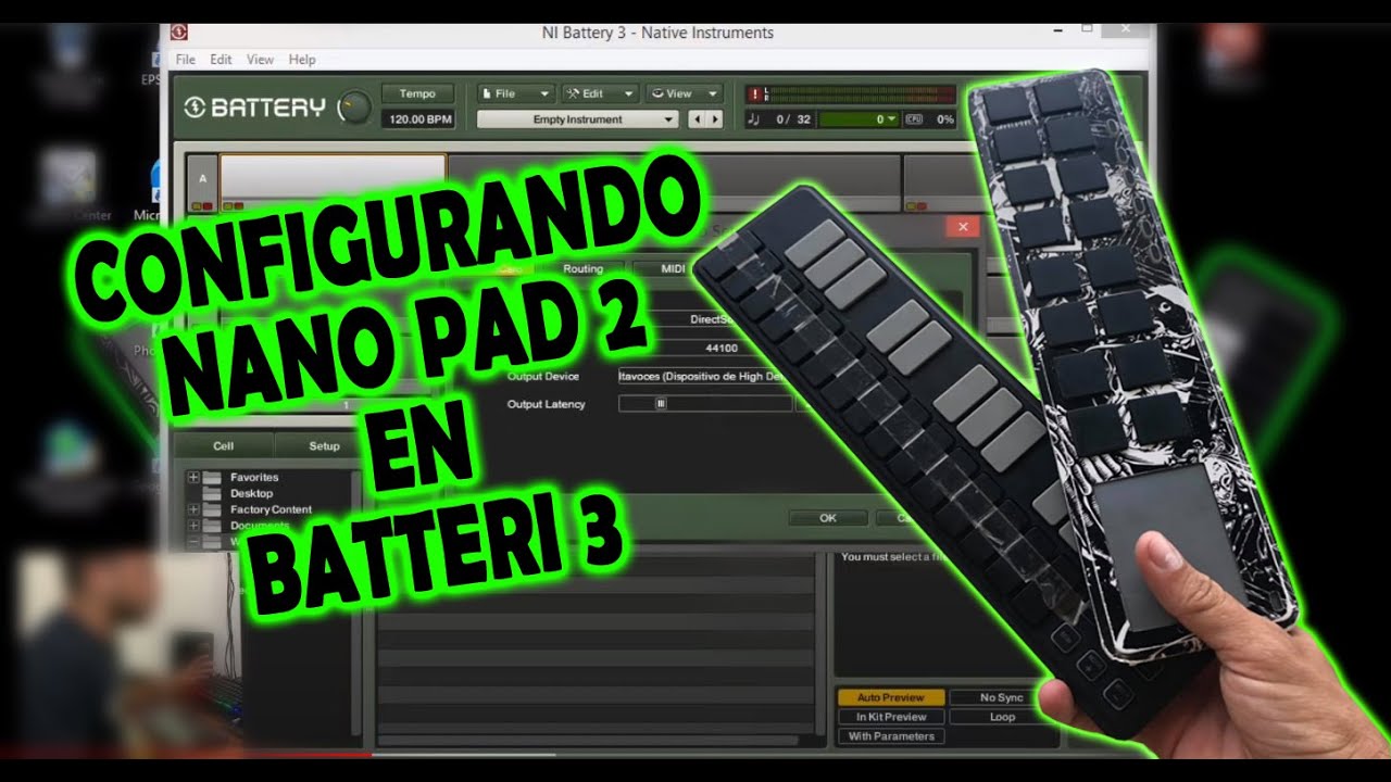 CONFIGURANDO NANO PAD 2 KORG EN EL BATTERI 3 - SAMPLERS CONTROLADOR