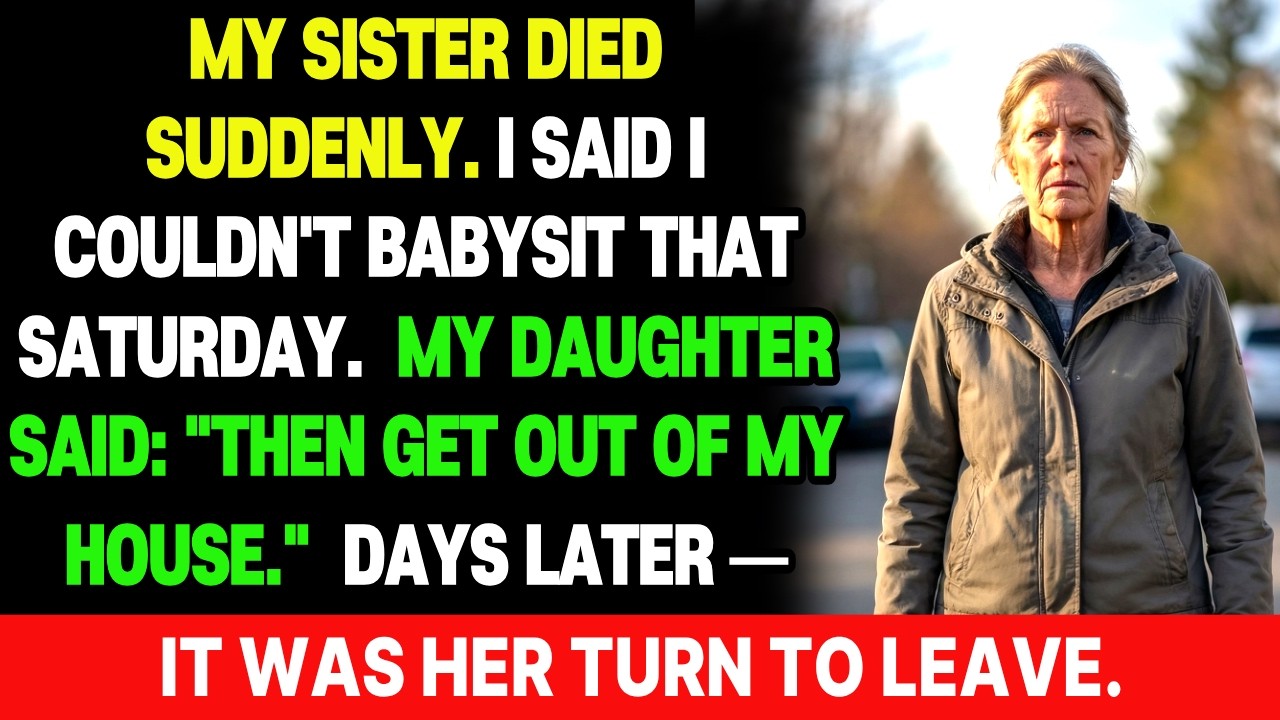 MY SISTER DIED SUDDENLY. I SAID I COULDN'T BABYSIT THAT SATURDAY.MY DAUGHTER SAID: 