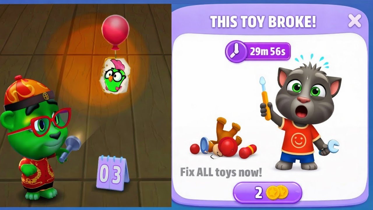 Tom Searches His Stomach 🔦 | Torch Broken! 💔  #mytalkingtom2 
