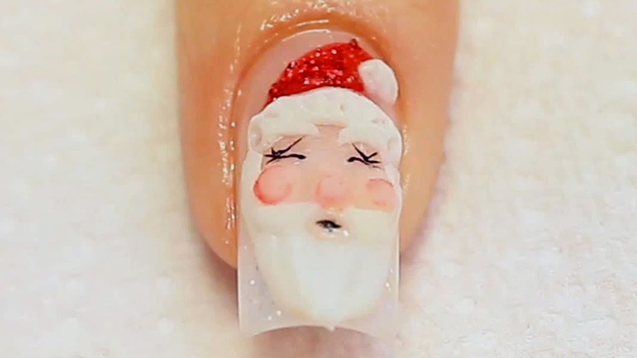 Christmas Nail Designs: Acrylic Nail Art Santa Tutorial