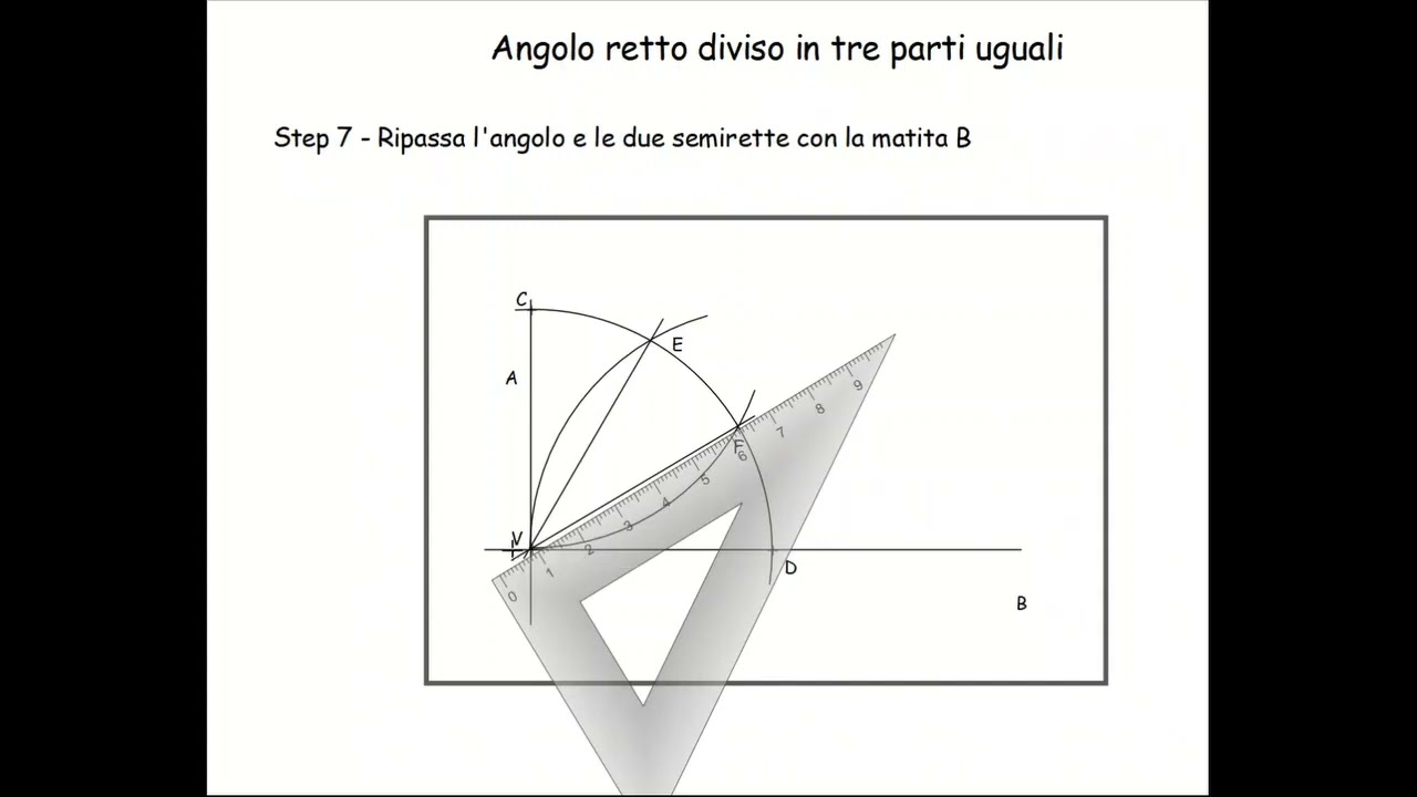 Divisione di un angolo retto in tre parti
