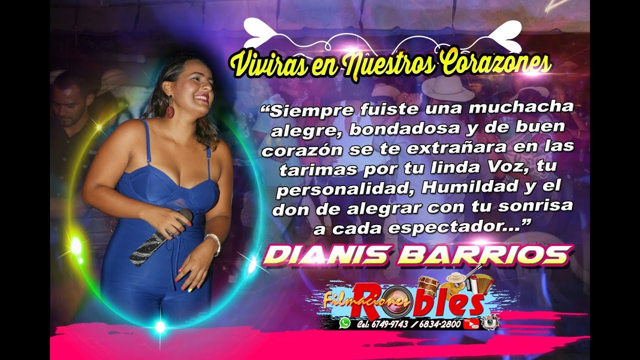 DIANIS BARRIOS en una de sus ultimas grabaciones con El Manantial de Ilusiones