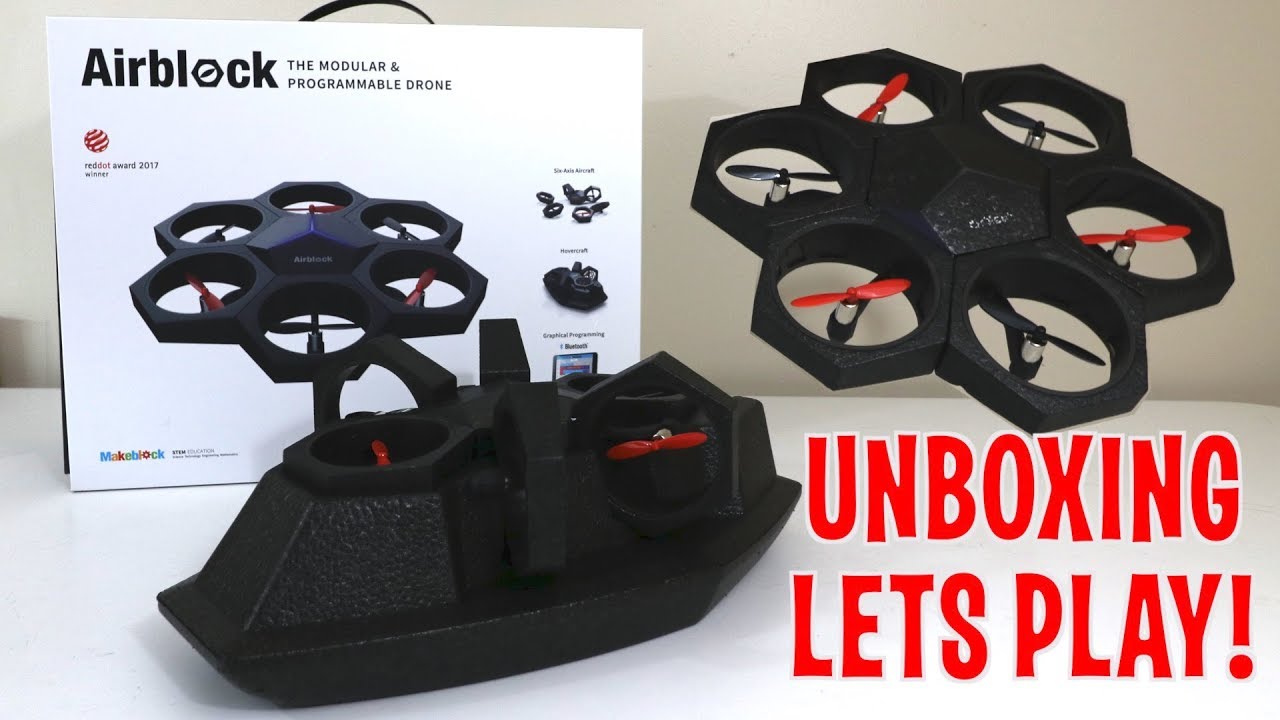 UNBOXING & LETS PLAY! - AIRBLOCK - The Modular and Programmable Drone that turns into a HoverCraft!