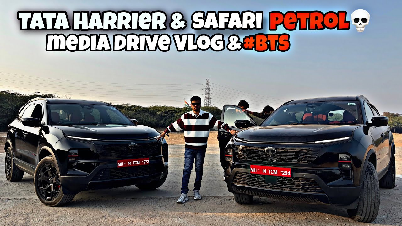 YEH MEDIA DRIVE YAAD RAHEGA😱Poora Din Tata Harrier & Safari PETROL (BLACK BEASTS 😈)Ke Saath | Vlog 🚗