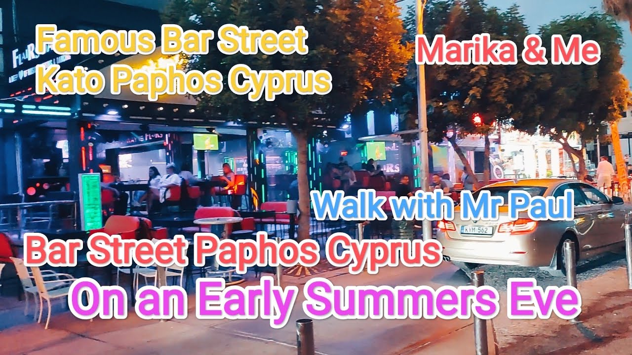 Bar Street Paphos Cyprus Early Evening Time