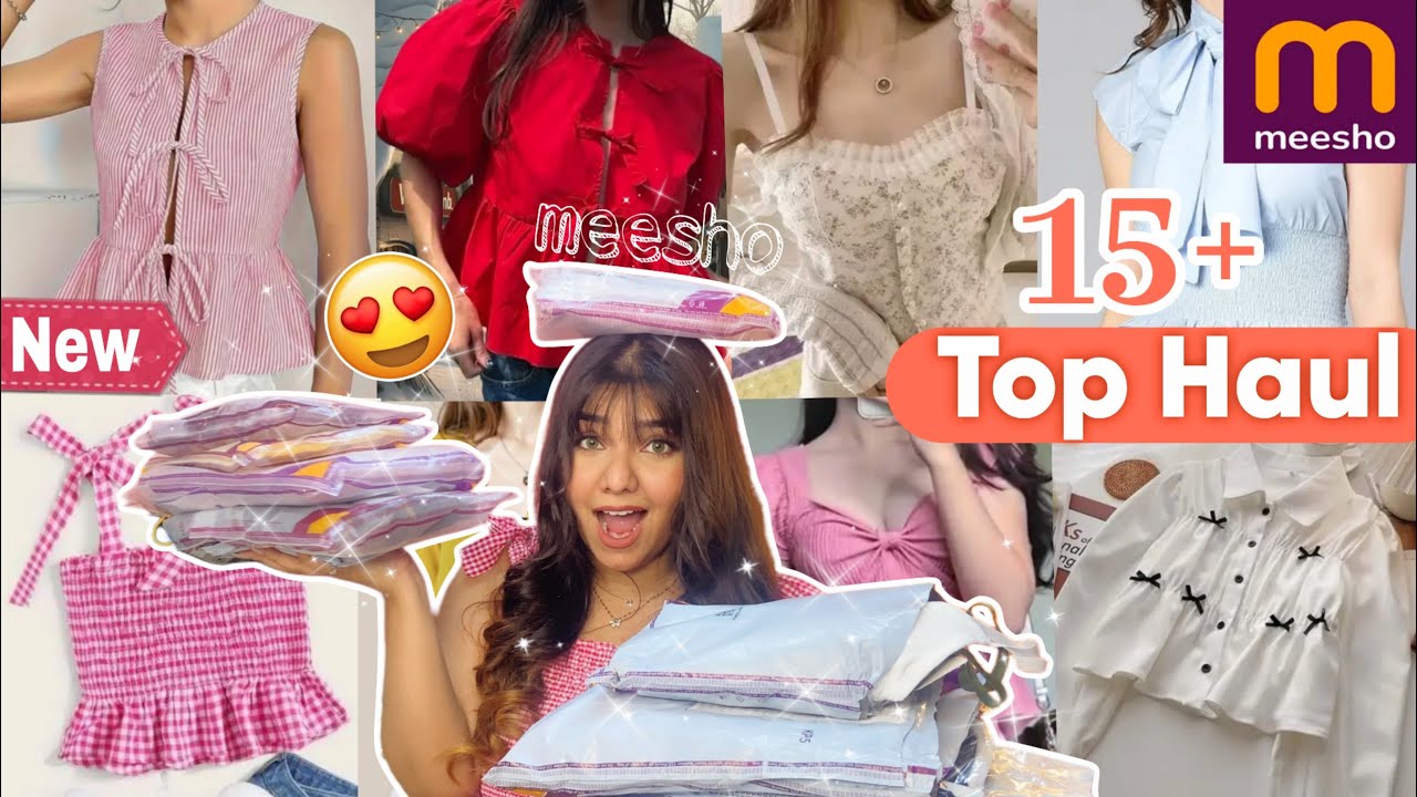 HUGE affordable summer tops haul from meesho | starting just for ₹137 | Korean / pinterest tops✨