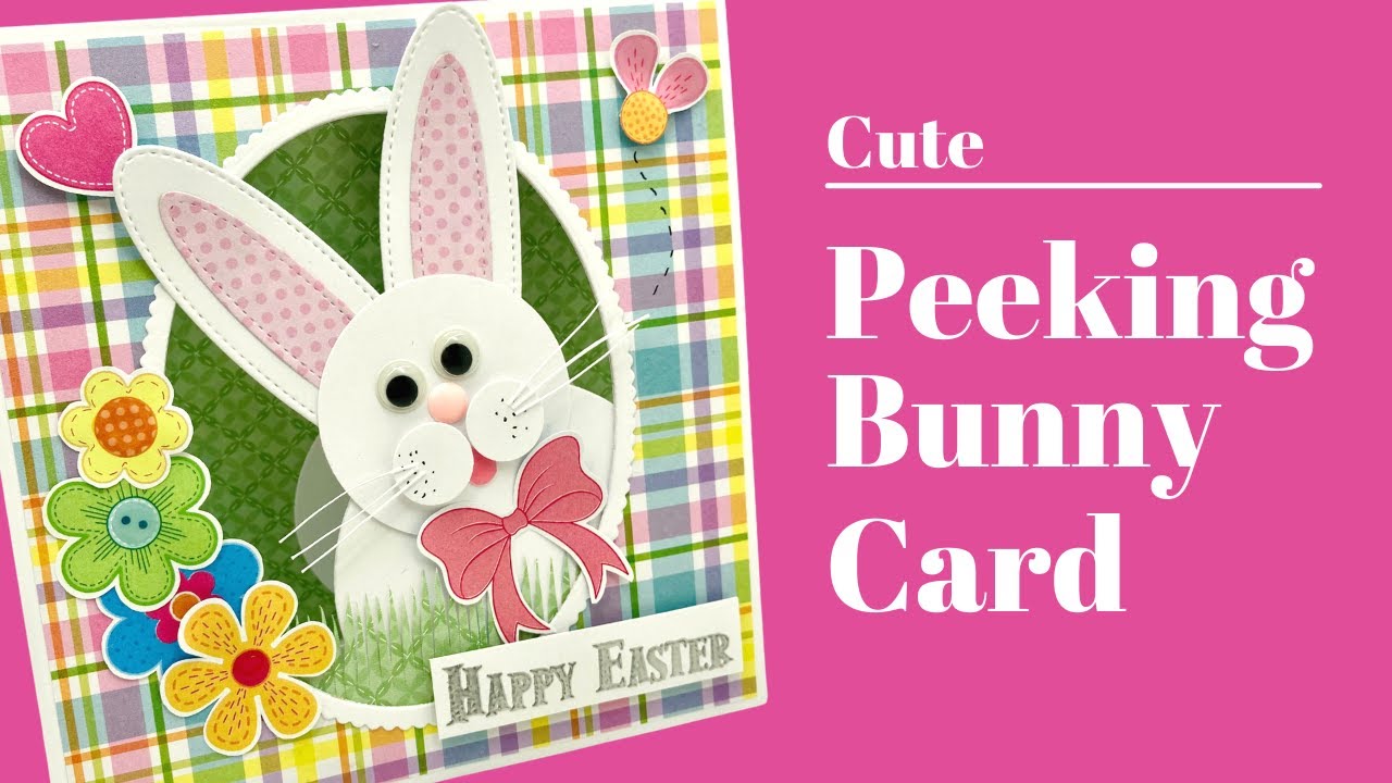 Cute Peeking Bunny Card