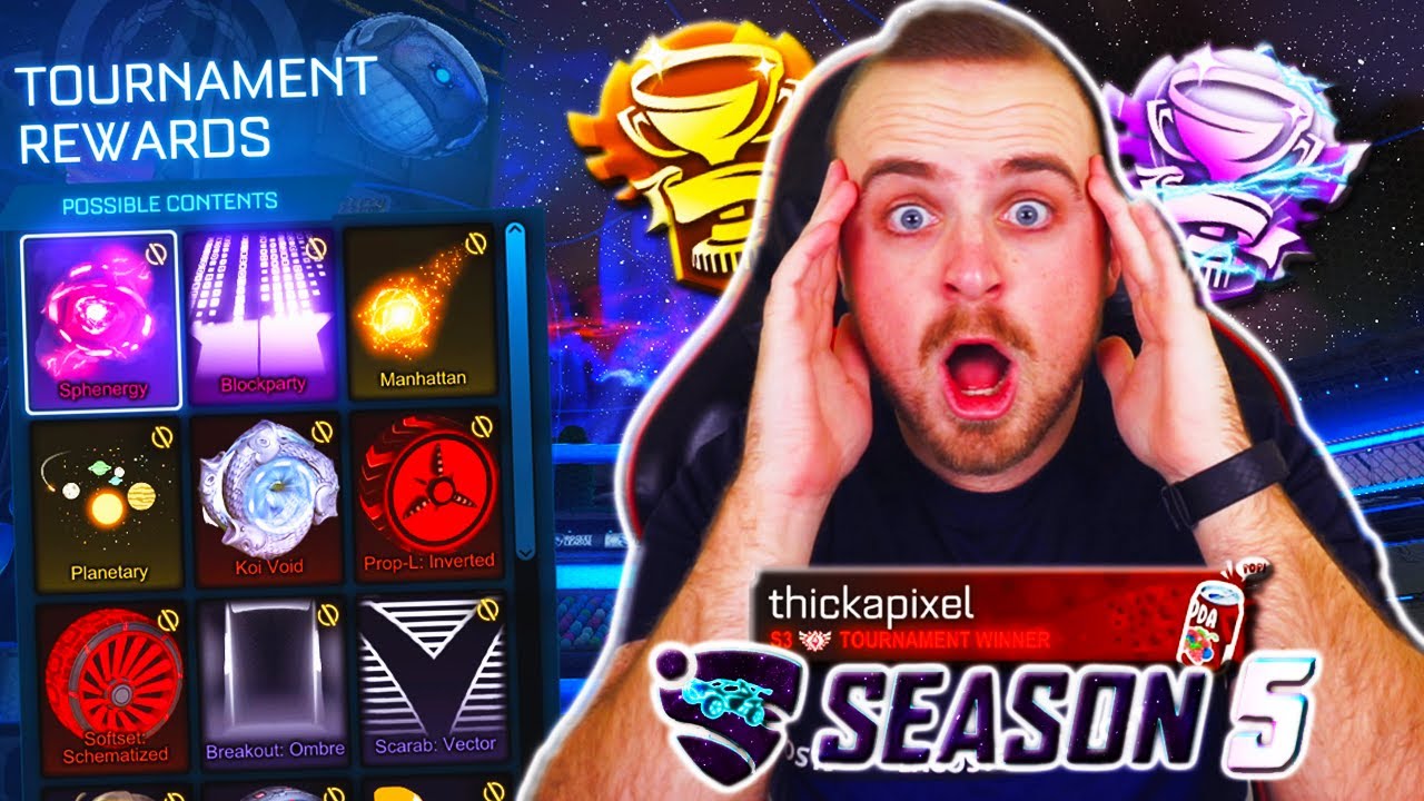My *BIGGEST* Season 5 TOURNAMENT REWARD OPENING! | New Items & Funny Rocket League Highlights!