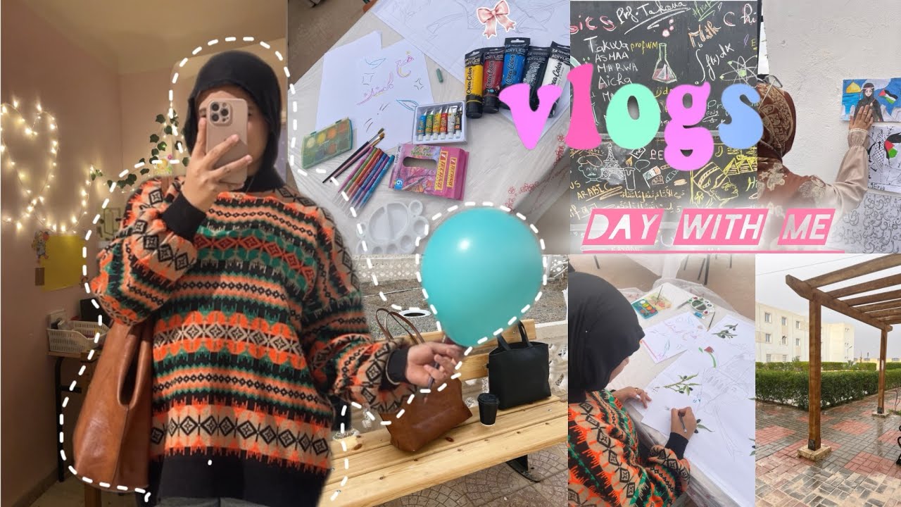 Vlog 1 🌸يوم طالبه مدرسه عليا بين الاقامة🏢 والدراسة📚