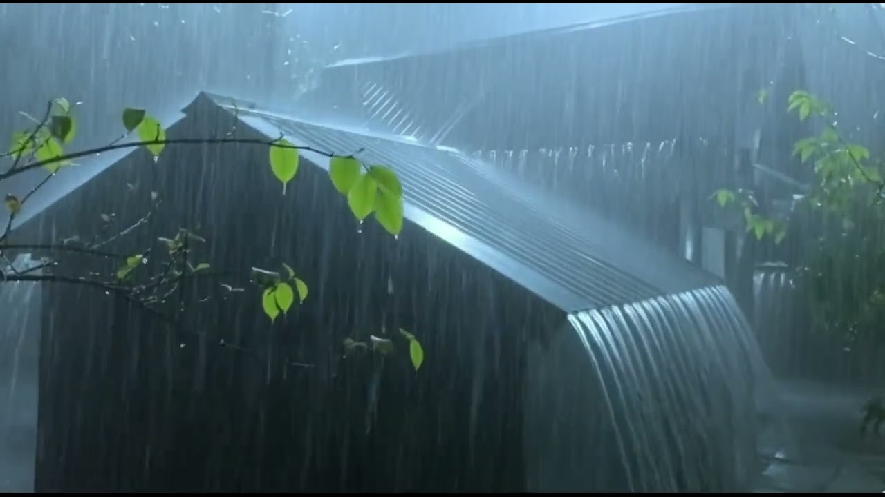 Sleeping Soundly: Heavy Rain Rhythms on a Corrugated Iron Roof in the Night Mist.