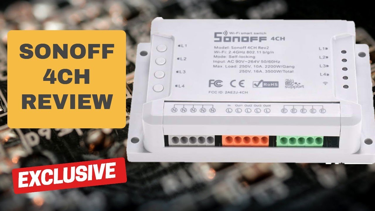 Обзор Sonoff 4CH — 4-канальный Wi-Fi коммутатор для установки на DIN-рейку.