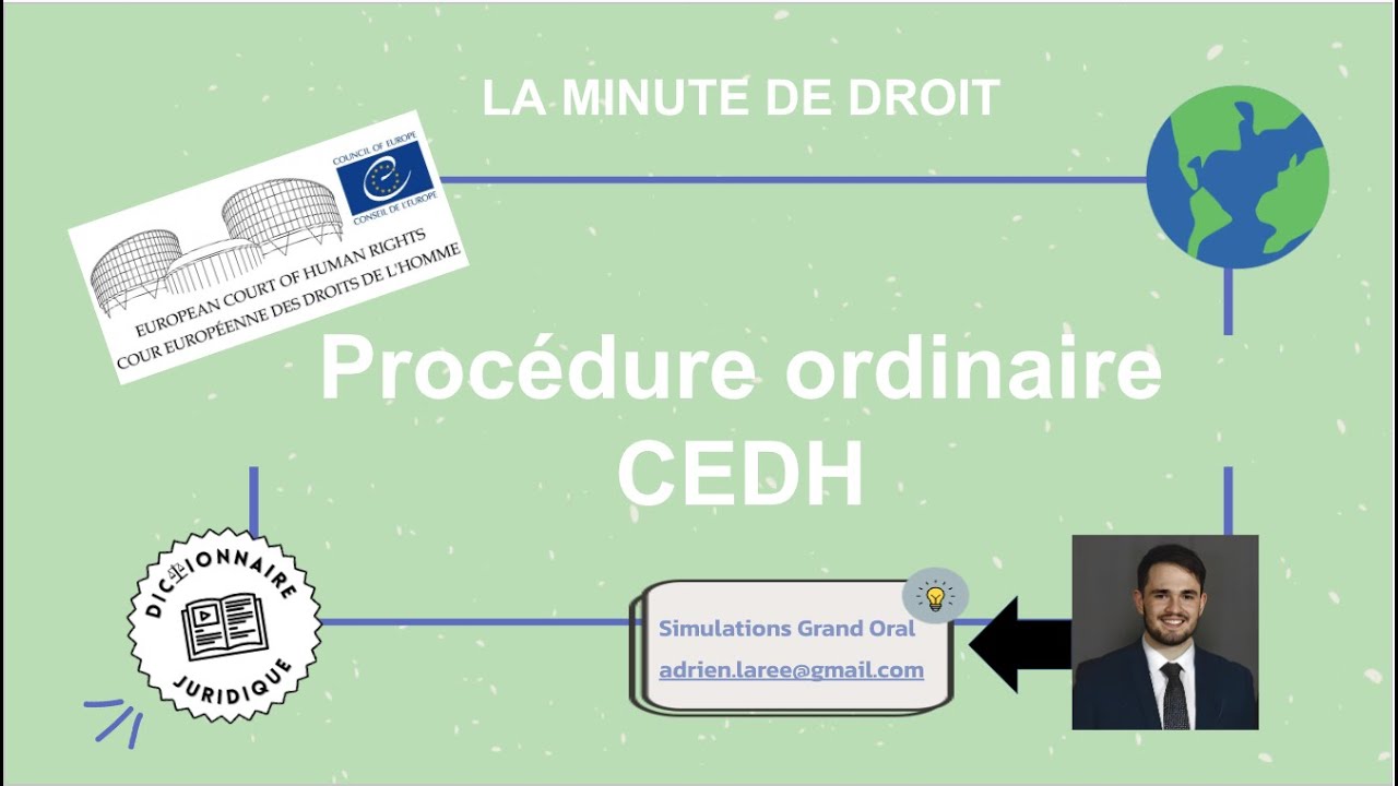 Proc&eacute;dure ordinaire de la Cour Europ&eacute;enne des Droits de l'Homme (CEDH) La minute de droit ⏱️