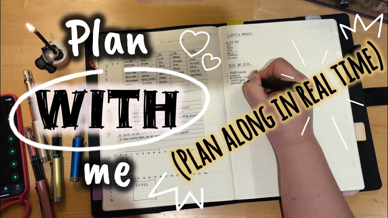 Plan WITH me! A realtime plan along - music free, structured, guided, and timed planning session