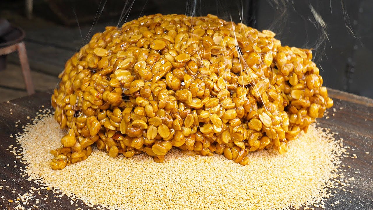 Amazing Skill ! Thailand Handmade Peanut Candy Freshly Made Everyday - Thai Street Food