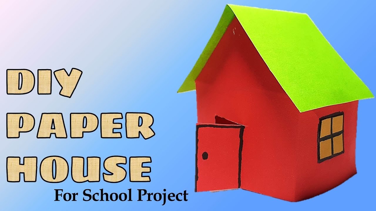 Paper House Craft: How to Make Paper House Step by Step For School Project | Origami House