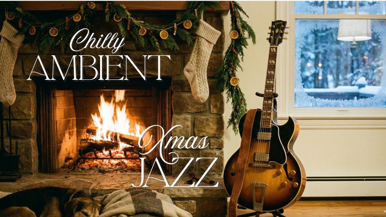 Cozy Christmas Jazz Guitar & Crackling Fireplace