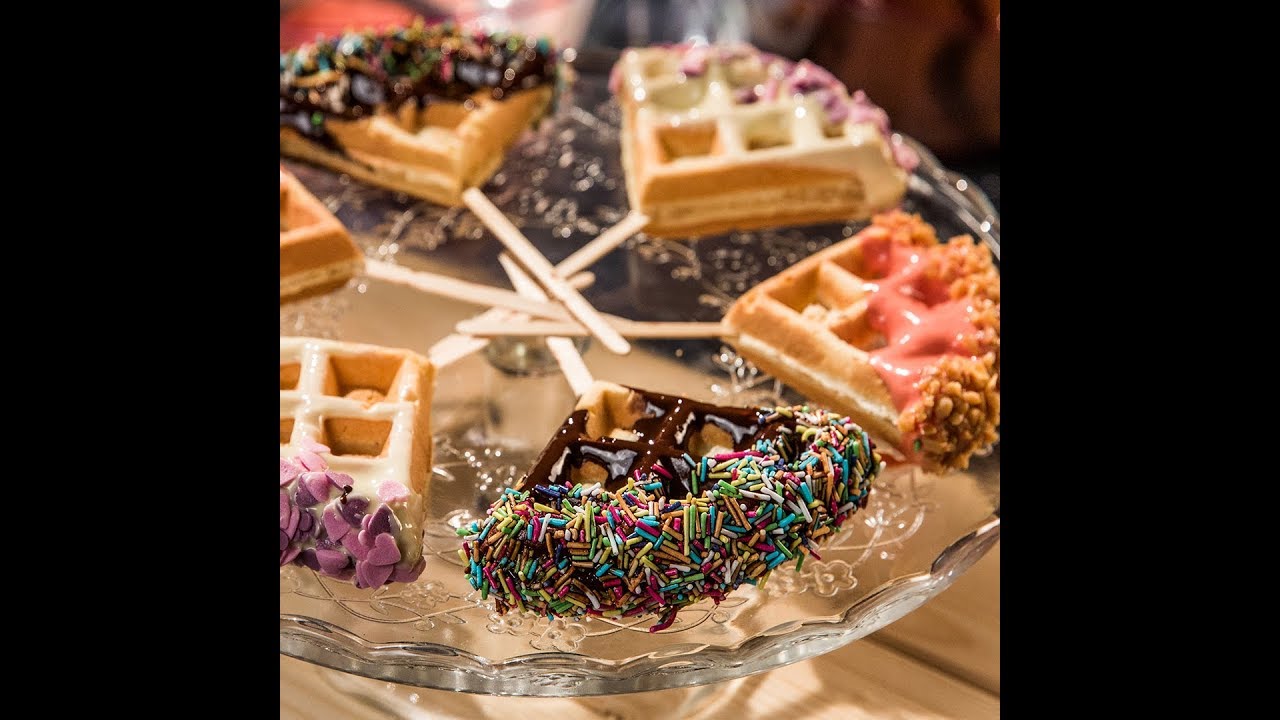Chocolate Waffle Pops with Sprinkles