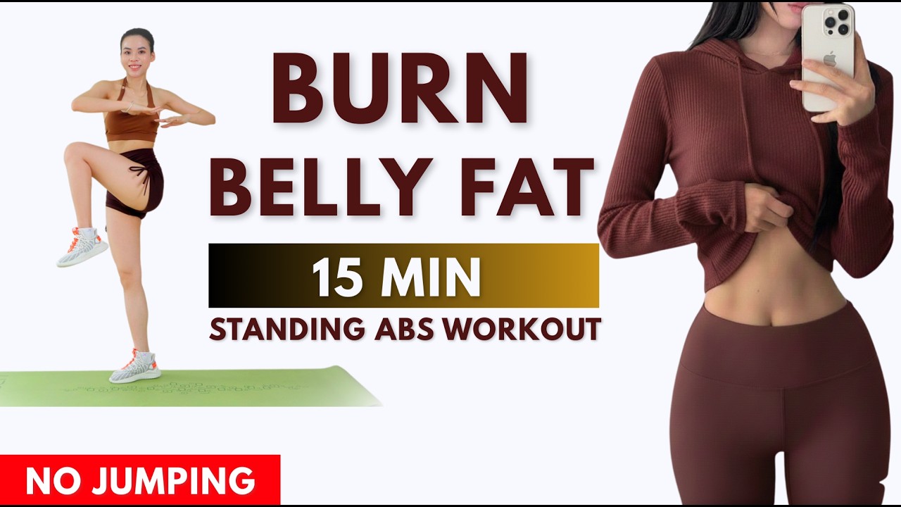 Burn Belly Fat Fast in 7 Days🔥15 MIN Standing Abs Workout - No Squat, No Lunge, No Jumping| Emma Fit
