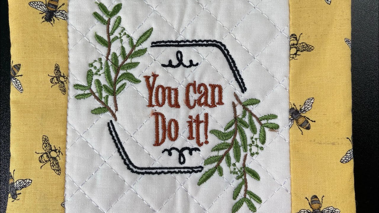Machine Embroidery You Can Do It Mug Rug In The Hoop Stitch Along
