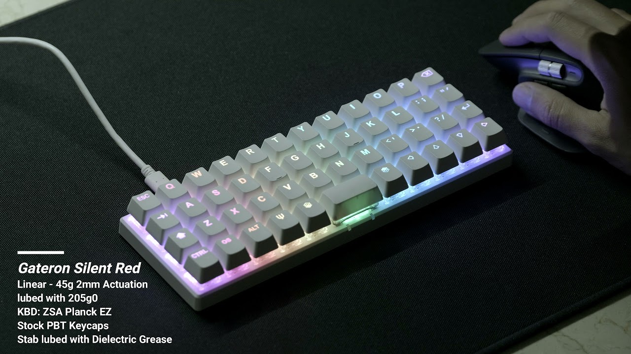 Sound Test: Kailh Speed Silver vs. Gateron Silent Red Sound Comparison [ZSA Planck EZ]