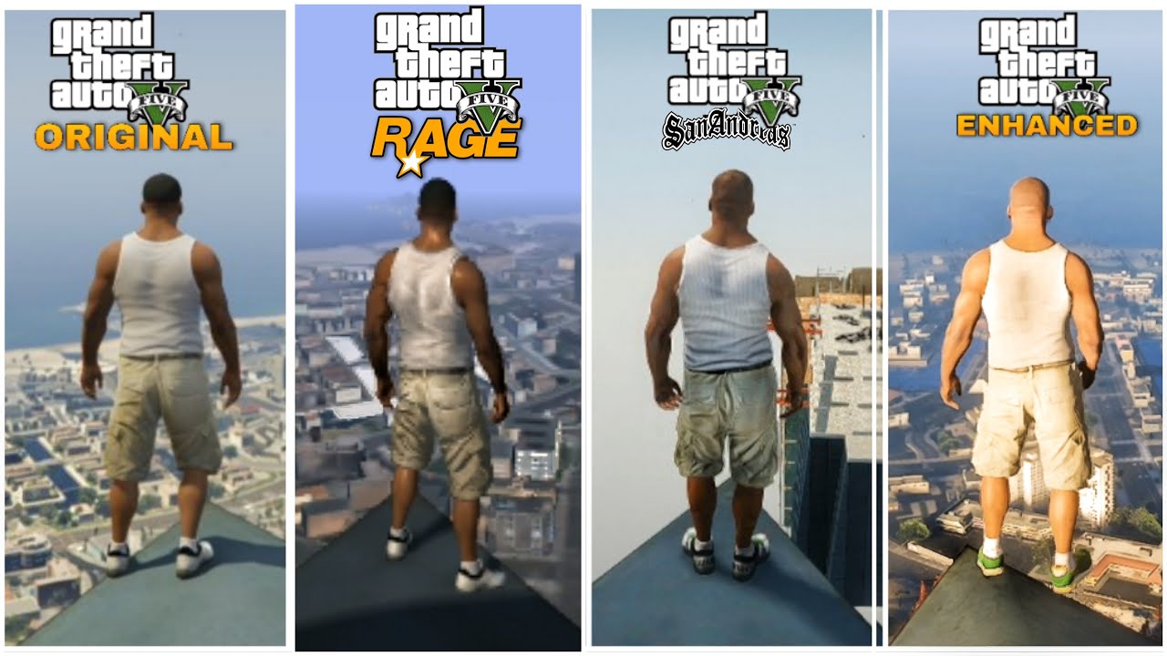 JUMPING FROM HIGHEST POINT IN DIFFERENT VERSIONS OF GTA 5