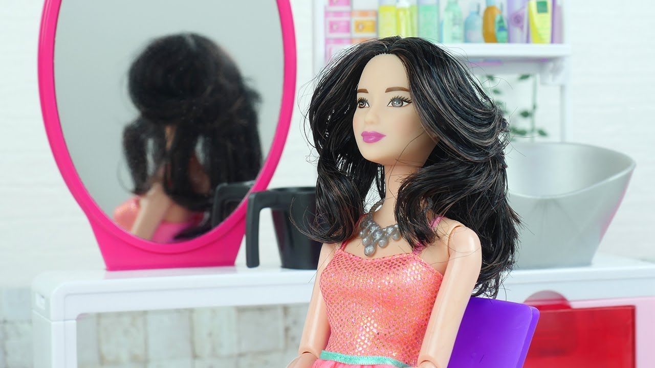 Black Hair Long Layer Cut & Perm/ASMR Barbie Dolls Hair Style