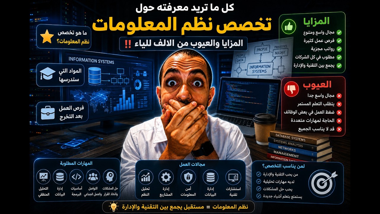 !!كل ما تريد معرفته حول تخصص (نظم المعلومات)..المزايا والعيوب من الالف للياء