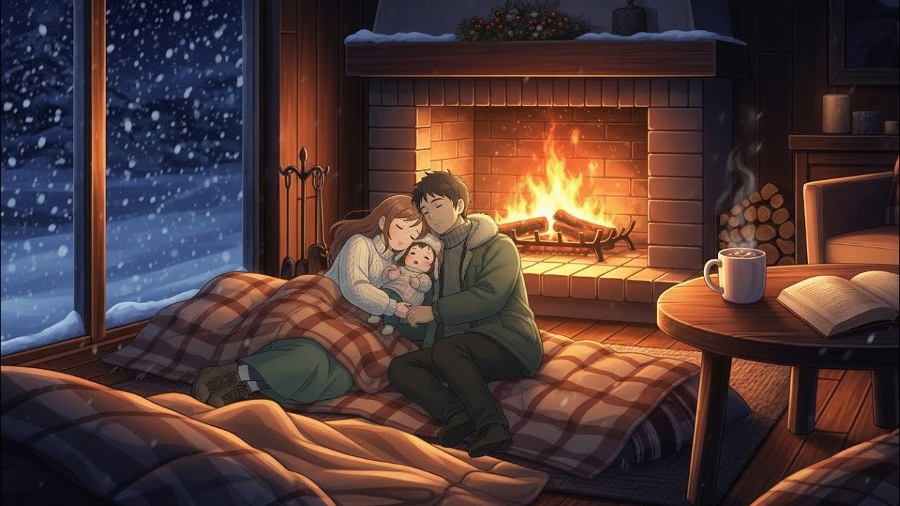 Surviving a blizzard night in the glass cottage | Making cake | Ghibli Style Asmr 