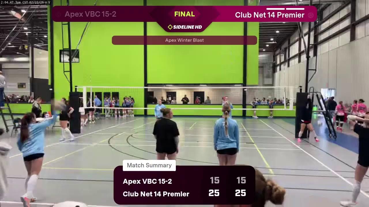 Club Net 14 Premier vs. Apex VBC 15-2 (2026.02.22)
