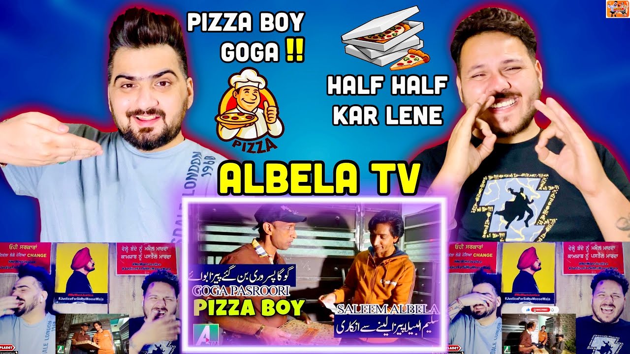 Albela Tv Goga Pasroori as a pizza boy and Saleem Albela is Customer Funny Video @React Hub