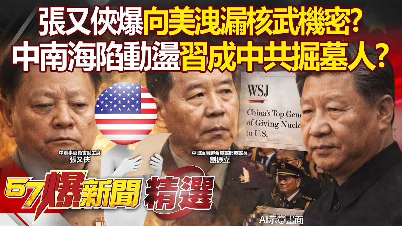 外媒爆張又俠向美「洩漏核武機密」慘遭抄家？！ 中共軍委「只剩習近平撐場」誰不聽話就拿你開刀？！- 徐俊相【57爆新聞 精選】@57爆新聞