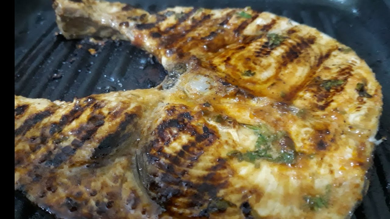 سمك ابو سيف متبل و مشوي مع خضر صوطي مثل المطاعم🐋espadon frais  mariné et  grillé et légumes sautés
