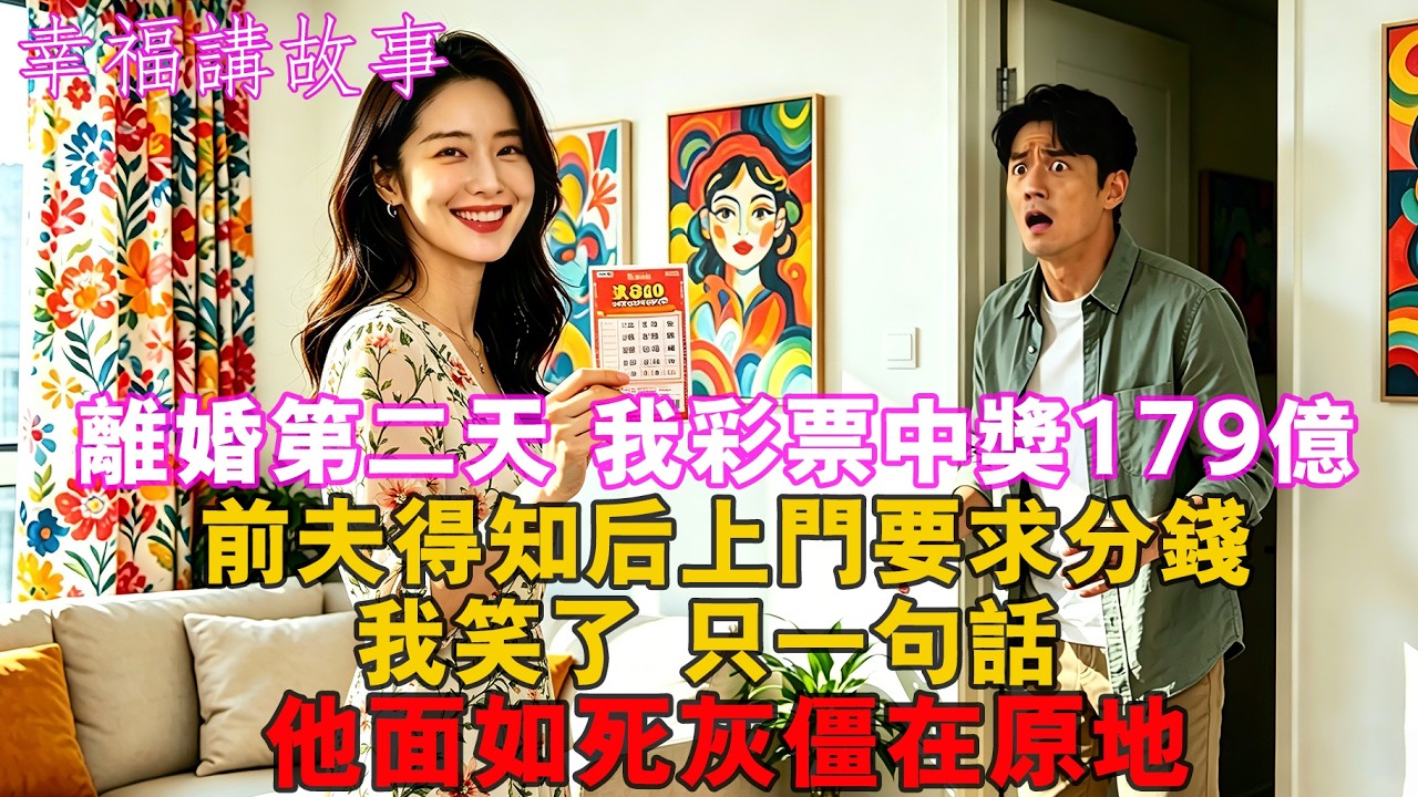 离婚第二天我彩票中奖179亿，前夫得知后上门要求分钱，我笑了，一句话，他面如死灰僵在原地#家庭 #婚姻 #健康 #情感 #人生感悟 #為人處世 #老年生活 #戀愛