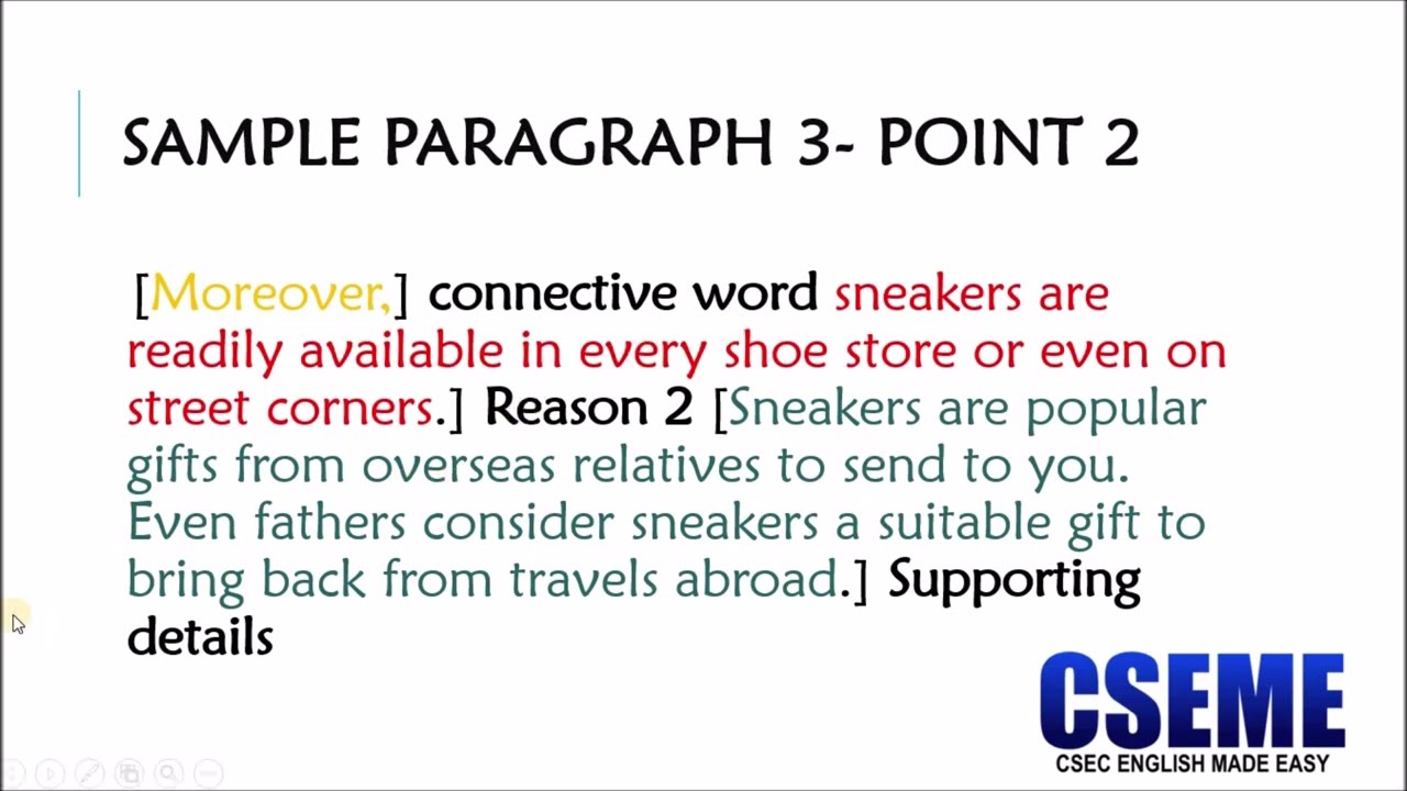 Developing the Body of the Persuasive Essay - CSEC English A Paper 2