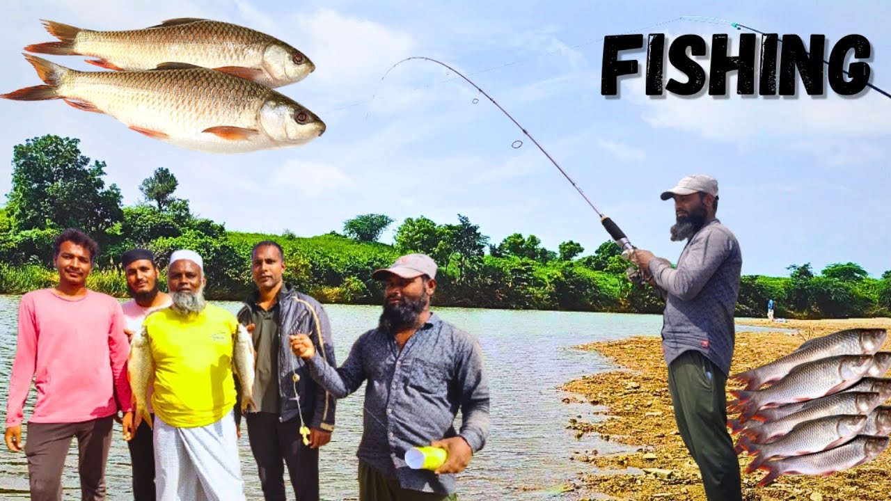Rohu fish grilled at kanjapur kagna river | Rohu fishing and cooking and serving