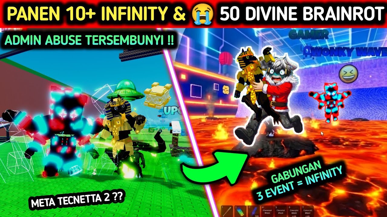 RAHASIA‼️😭 AKU DAPAT BANYAK Brainrot INFINITY & DIVINE PAS ADMIN ABUSE ESCAPE TSUNAMI BRAINROT ‼️