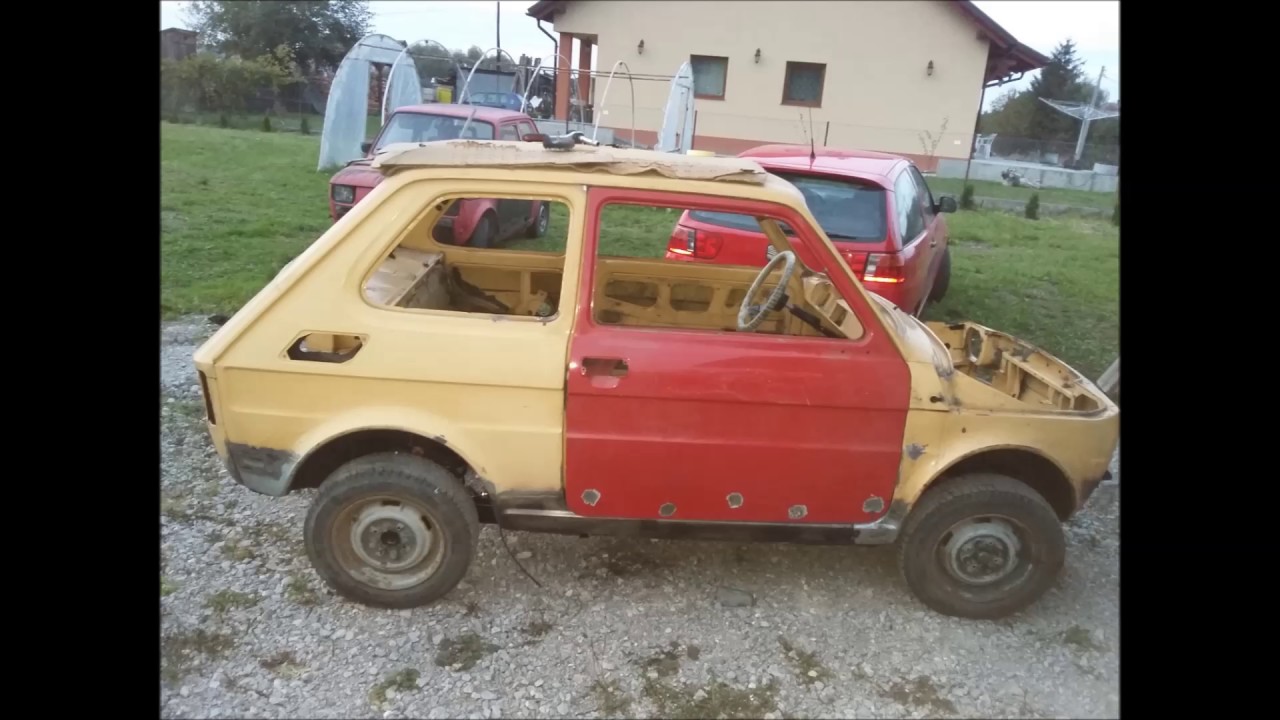 Fiat 126p remont cz.3 Wygłuszenia wyjazd do lakierowania